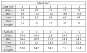 The Sirène Set — vendor size chart