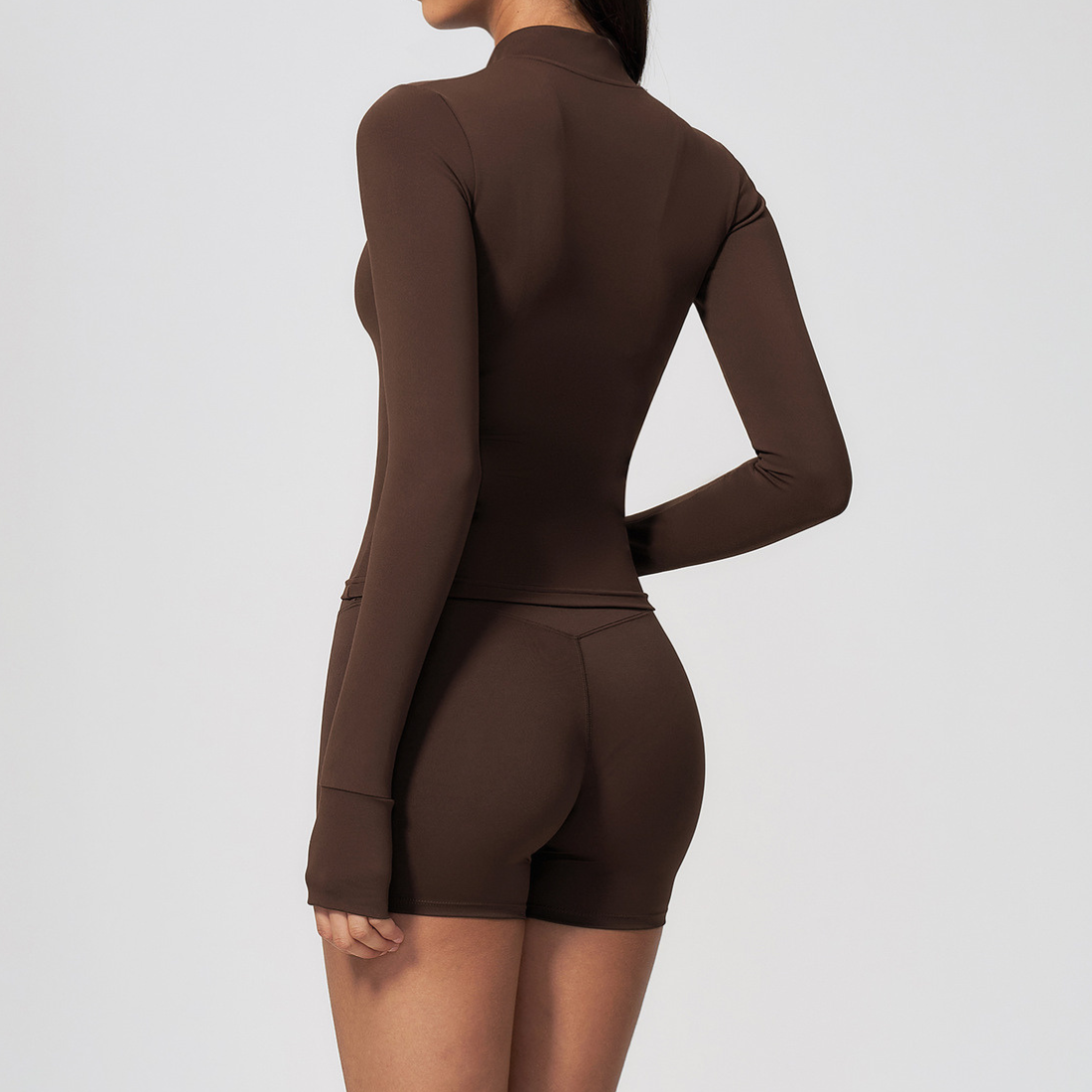 VÉLORE Coffee Cardigan, Bra & Shorts 3-Piece Set - product photo