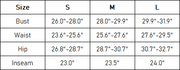The Zaria Jumpsuit — vendor size chart