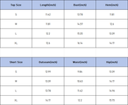 The Marais Cutout Bra & Short Set — vendor size chart