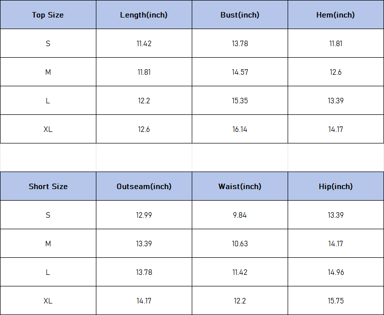 The Marais Cutout Bra & Short Set — vendor size chart