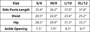 The Lucile Legging — vendor size chart