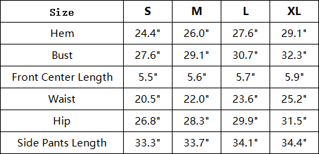The Hamptons Set — vendor size chart