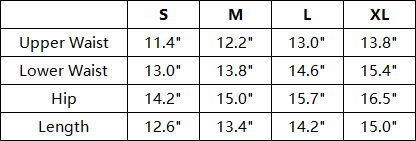 The Élanora Short — vendor size chart
