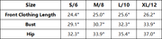 The Nadège Jumpsuit — vendor size chart