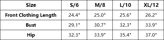 The Nadège Jumpsuit — vendor size chart