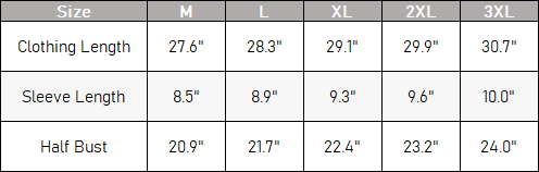 The Gaia Top — vendor size chart