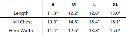 The Élanora Bra — vendor size chart