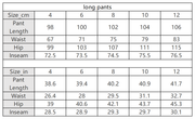 The Prestige Set — vendor size chart