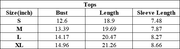 The Kendall Tee — vendor size chart