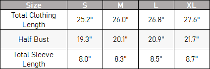 The Inès Top — vendor size chart
