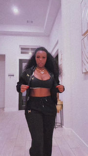 VÉLORE Hooded Zip Jacket & Wide-Leg Pants Set